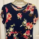 Calipessa Short Sleeve Floral Print Dress in Navy Blue Size M Photo 6