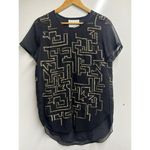 3.1 Phillip Lim  SIZE 2 SMALL BLACK GOLD MAZE EMBROIDERED SEQUINS BLOUSE TOP Photo 0