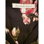 Daniel Rainn  Women's Mini Dress Medium Floral Roll Tab Sleeves Pleated Shoulder Photo 2