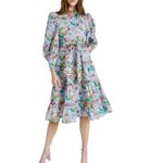 CELIA B Oliver Floral Scalopped Embroidered Midi Dress Size L White Size L Photo 5