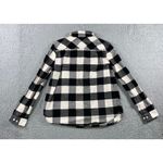 J Crew Plaid Quarter Zip Flannel Shirt Women Medium Black White Photo 2