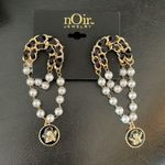 New Noire 2 tier Pearls, Gold Chain, Black and Angels w Halos Photo 1