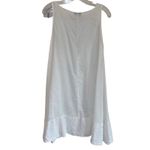Hanna G White 100% Linen Mini Shift Dress Sz Small Minimalist Coastal Beachy Photo 3