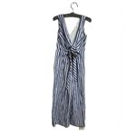J.Crew NWT  Dark Matter Sleeveless Striped Poplin Jumpsuit 4 Wide Leg Blue Photo 4