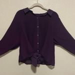 Lane Bryant Purple Semi Sheer Lined Button Up Blouse | Shirt | Top Photo 0