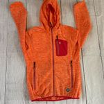 Little Donkey Andy size medium orange pink trim full zip hoodie jacket Photo 0