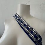 Betsy And Adam Electric Blue One Shoulder Sequin Beaded Floor Length Ball Gown 4 Photo 10