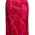 The Limited EUC  Abstract Print A-Line Midi Skirt in‎ Vibrant Pink and Red Small Photo 0