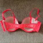 Anthropologie By Eloise Neon Pink Coral Mesh Swiss Dot Convertible Strap Bra 34C Photo 5