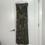 Francesca's  Issa Size 4 Black, Yellow Dotted Silk Strapless Open Back Maxi Dress Photo 2