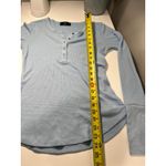 Twenty5A Light Blue Waffle Knit Henley Long Sleeve Cuff Top Size S Photo 3