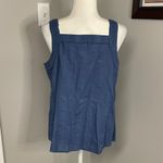 Sundance  womens blue cotton tank size Medium eyelet crochet boho Photo 2