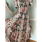 Vtg Starina Rayon Crepe Maxi Dress L Rose Garden Tea Cottagecore Feminine Prarie Size L Photo 3