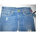 True Religion New Womens Brand Jeans Nu Boy Super T Blue White 24 NWT USA Ripped Photo 1