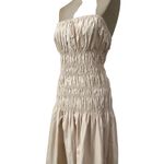 Majorelle Midi Dress Revolve Vanna Strapless Smocked Bust Beige Photo 6