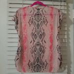 Kenneth Cole  medium pink snake print light weight short sleeve top Photo 2