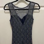 Lipsy London  Navy Blue & Gold Lace Bodycon Evening Gown 4 Photo 3