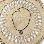 Italian Glass Millefiori Round Pendant Silver Rim Black Leather Strap Necklace Photo 6