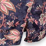 Victoria's Secret Vintage Gold Label Victoria’s Secret Sleepshirt Navy Blue Floral Satin Babydoll Photo 3