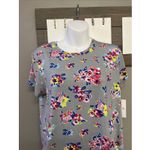Vera Bradley Gray Floral Tee Shirt Rayon Blend Crewneck Short Sleeves - Large Photo 1