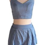 SheIn Chambray Zip Back Strappy Top & Culottes Short Set Photo 0