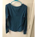 Aeropostale Waffle Knit Thermal Long Sleeve Tee L Turquoise Cabincore Classic Blue Size L Photo 3