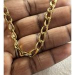 Vintage Gold Tone Curb Link Chain Necklace Signed M Photo 1