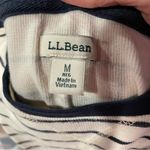 Cute classic creamy navy striped waffle cotton long sleeve top L.L. Bean Blue Size M Photo 2