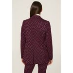 Diane Von Furstenberg  Red Printed Wool Blend Blazer Coat Size 6 Photo 2