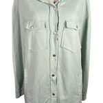 Avec Les Filles Mint Green Jacket Size S Cotton Utility Pocket Button Relaxed Photo 0