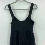 DKNY  Donna Karan Black Lace V Neck Pleated Fit Flare Formal Dress Women’s Size 8 Photo 4