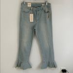 Vince Camuto  High Rise Flounce Hem Jeans Surf Wash Photo 2