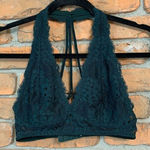 SheIn Women's Strappy Floral Lace Racerback Unlined Bralette Green - Size XS Photo 0