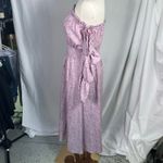 Vestique Purple Floral Off Shoulder Midi Dress Size L Ruffle Sleeves Smocked Photo 5