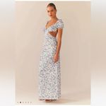 Peppermayo  secret garden maxi dress cutouts linen open back daisy chain floral Photo 7
