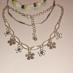 Lot of 3 Ankle Bracelets Shell Silver Tone Boho Floral Anklets Photo 4