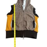 Vintage Y2K Scrapbook Originals Hooded Vest Brown Gold Patchwork Art To Wear Size M Photo 6