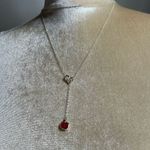 Disney  apple red rhinestones heart silver tone Necklace Photo 6