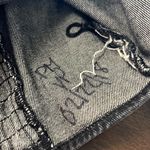 American Eagle Black Denim Statement Collar Neck Crop Top Blouse Medium Photo 6