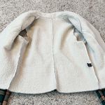 SheIn NEW  Plaid Sherpa Lined Waterfall Collar Open Jacket Green Medium Stretch Photo 3