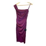 Lulus  Showing Off A Little Magenta Asymmetrical Tulip Midi Dress XS Formal NWT Photo 3