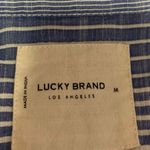 Lucky Brand  Women's Blue White Striped Colorblock Button Down Shirt Top Size M Photo 2