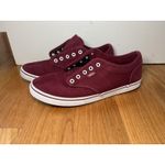 Vans Shoes Womens Size 6.5 Burgundy Canvas Low Top Skate Sneakers Casual Photo 2