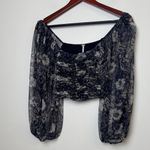 Free People  Lilia Top Peasant Smocked Crop xs Photo 1