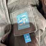 Barney’s Gray Leather‎ hooded convertible jacket moto Helena Christensen small Gray Photo 4