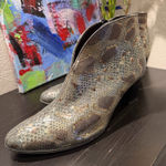 Ara Metallic Snake Print Ankle Boots Gray Size undefined Photo 0