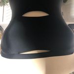 Aerie One Piece Swimsuit Strapless Bandeau Front Cut-Out Clasp Back Black sz XL Photo 6