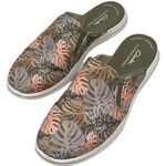 Clarks Women's 7.5 Breeze Shore Mule Olive Green Fern Leaves Photo 3