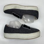 Zara Woman Size 9 Sneakers YEAH Slip On Black Metallic Platform Canvas Casual Photo 4