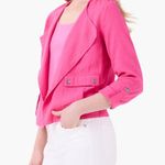 Nic+Zoe  Rumba Linen Blend Moto Jacket‎ Pink  L Organic Linen   $188 Photo 1